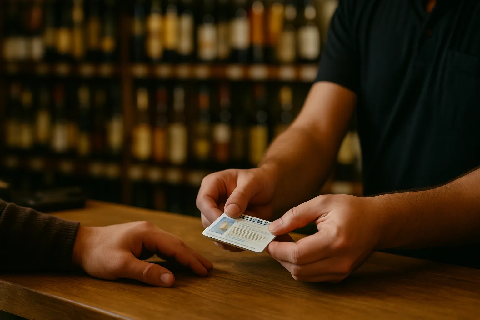 Ohio Division of Liquor Control permit posted on a liquor store wall near the register
